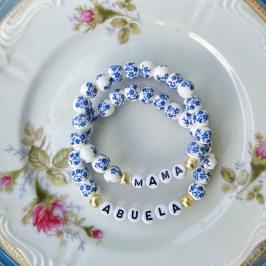 Porcelain Floral Design Bracelet